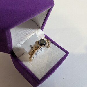 Brand New 10K Gold Black Diamond Ring For Sale